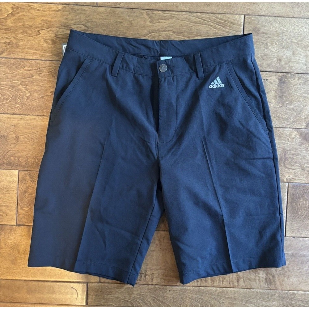 Adidas Mens Golf Shorts Sz 30W Black Polyester Blend Belt Loop Pockets NEW
